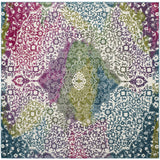 Floral Medallion Ivory Fuchsia Area Rugs