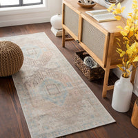 Distressed Medallion Machine Washable Area Soft Rug