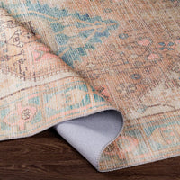 Distressed Medallion Machine Washable Area Soft Rug