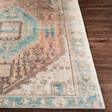 Distressed Medallion Machine Washable Area Soft Rug