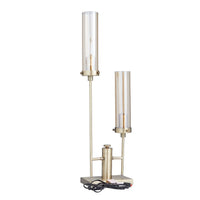 Silver Iron Modern Accent Lamp - 9 x 5 x 33