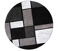 Box Pattern Gray/Grey Black White Area Rug