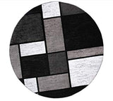 Box Pattern Gray/Grey Black White Area Rug