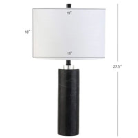 Sofia 27" Marble/Crystal LED Table Lamp, Black Marble by JONATHAN Y