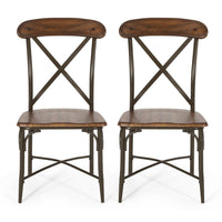 Stroble Farmhouse Crossback Dining Chairs (Set of 2) by Christopher Knight Home