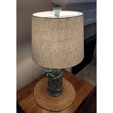 StyleCraft Blue Bay Ceramic Table Lamp - Beige Hardback Fabric Shade