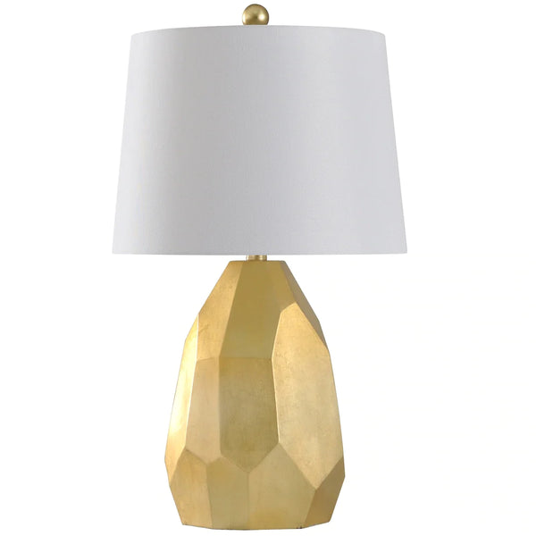 StyleCraft Painted Gold Table Lamp - Geneva White Shade