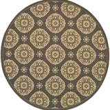 Floral Gray/Grey/Gold Indoor-Outdoor Area Rug