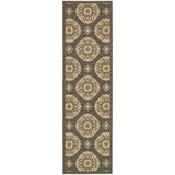 Floral Gray/Grey/Gold Indoor-Outdoor Area Rug