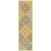 Floral Ivory/Grey/Gray Indoor-Outdoor Area Rug