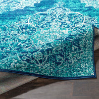 Traditional Teal Accent Soft Area Rug