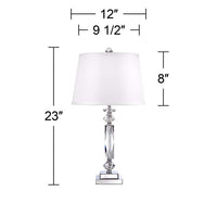 Cut Crystal Column 23" High Accent Table Lamp