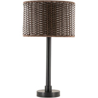 Umaima Contemporary Metal Table Lamp with Woven Shade - 28"H x 15"W x 15"D