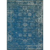 Vintage Distressed Bordered Blue Area Rugs