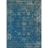 Vintage Distressed Bordered Blue Area Rugs