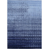 Modern Distressed Blue Soft Area Rug