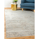 Abstract Pattern Muted Grey Soft Area Rug