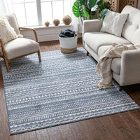 Easton Blue Modern Geometric Soft Area Rug