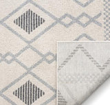 Cream/Grey Modern Tribal Diamond Soft Area Rug