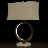 StyleCraft Wellwood Rust Table Lamp - White Softback Fabric Shade
