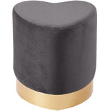 Heart Shape Velvet Pouf