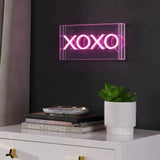 Yass 11.75" Contemporary Glam Acrylic Box USB Operated LED Neon Light, Pink - 1 Bulb