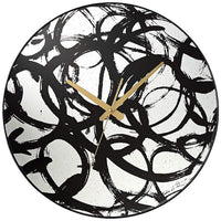 Allana Black Print 17 3/4" Round Mirrored Wall Clock