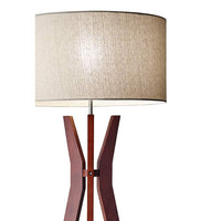 Bedford Solid Walnut Wood Tripod Floor Lamp with Shelf