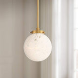 Candida 7" Wide Gold and Crackle Glass Globe Modern Mini-Pendant Light