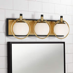 Carlyn 26" Wide Gold and Black Modern Luxe 3-Light Bath Light