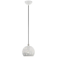Chantily 8" Wide White Metal Globe Mini Pendant Light