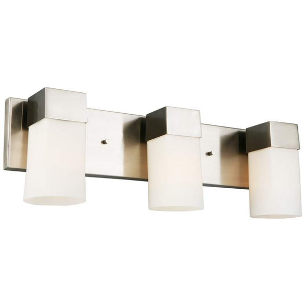 Ciara Springs - 3-Light Bath Vanity Light - Brushed Nickel - Frosted Glass
