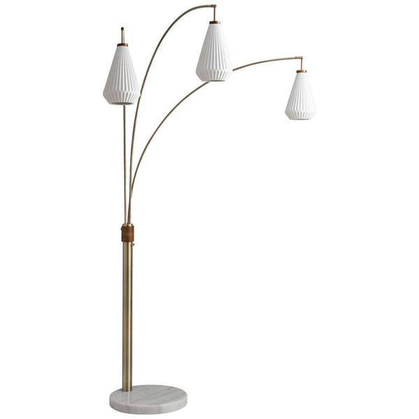 Concord Weathered Brass 3-Light Arc Floor Lamp