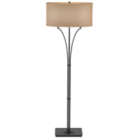 Contemporary Formae Floor Lamp - Black Finish - Doeskin Suede Shade