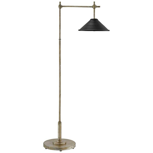 Currey and Company Dao Silver Granello Metal Floor Lamp