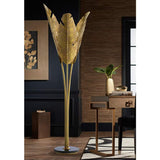 Currey and Company Tropical Vintage Brass Metal Floor Lamp