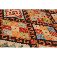 Flat-weave Sivas Navy, Red Wool Soft Kilim