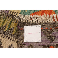 Flat-weave Sivas Grey, Purple Wool Soft Kilim