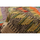 Flat-weave Sivas Grey, Purple Wool Soft Kilim