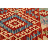 Flat-weave Sivas Red Wool Kilim
