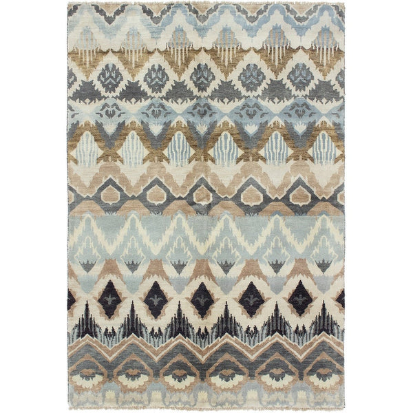 Hand-knotted Shalimar Cream, Tan Wool Soft Rug