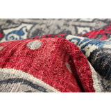 Hand-knotted Signature Collection Red, Grey Wool Soft Rug