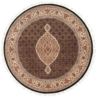 Hand-knotted Tabriz Haj Jalili Black Wool Soft Rug