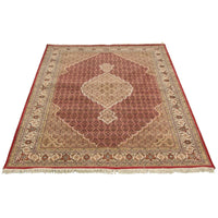 Hand-knotted Tabriz Haj Red Wool Soft Rug