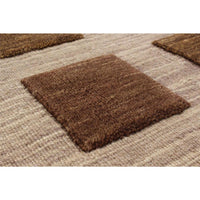 Hand-knotted Gabbeh Riz Beige, Brown Wool Soft Rug
