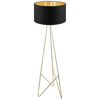 Eglo Camporale Gold and Black Tripod Metal Floor Lamp
