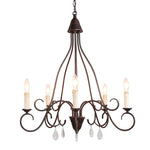 Folla 26" Wide Rustic Iron 5-Light Candle Chandelier
