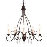 Folla 26" Wide Rustic Iron 5-Light Candle Chandelier