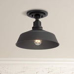 Franklin Iron Works Arnett Black Outdoor Ceiling Light