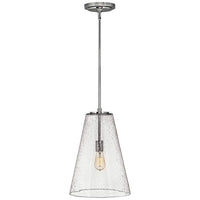 Hinkley Vance 13"W Polished Nickel and Glass Pendant Light